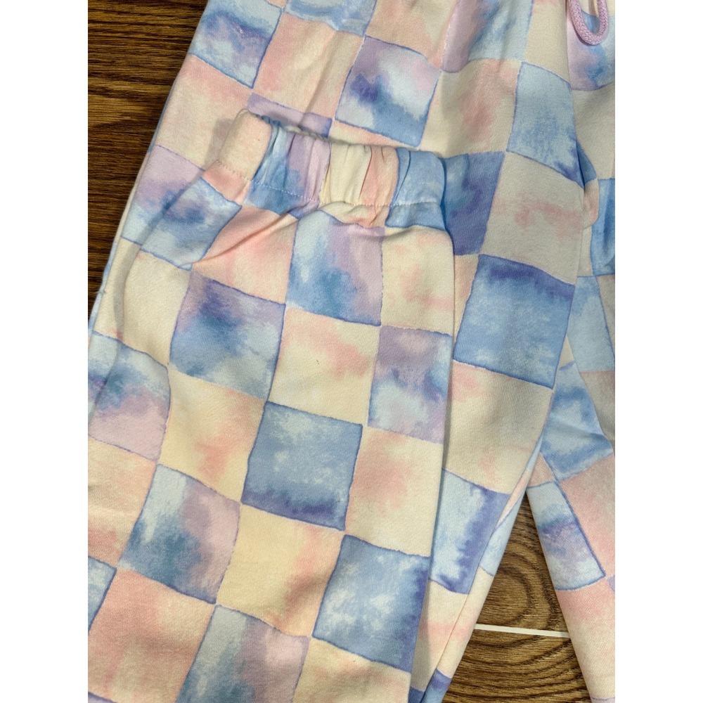 Wild Fable Women's Pastel Checkered Sweatpants Size S Drawstring Waist Joggers - Picture 5 of 7